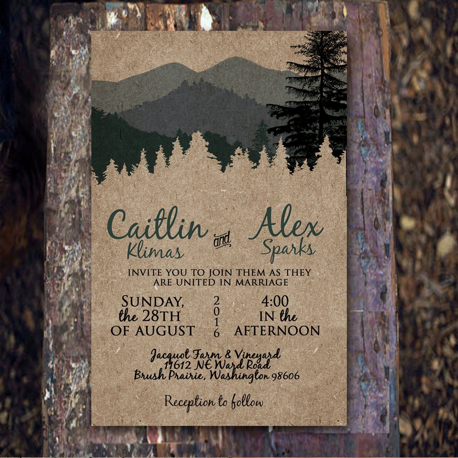 Woods Wedding Invitations / Camp Wedding Invitations / Woodsy Wedding outlet Invites