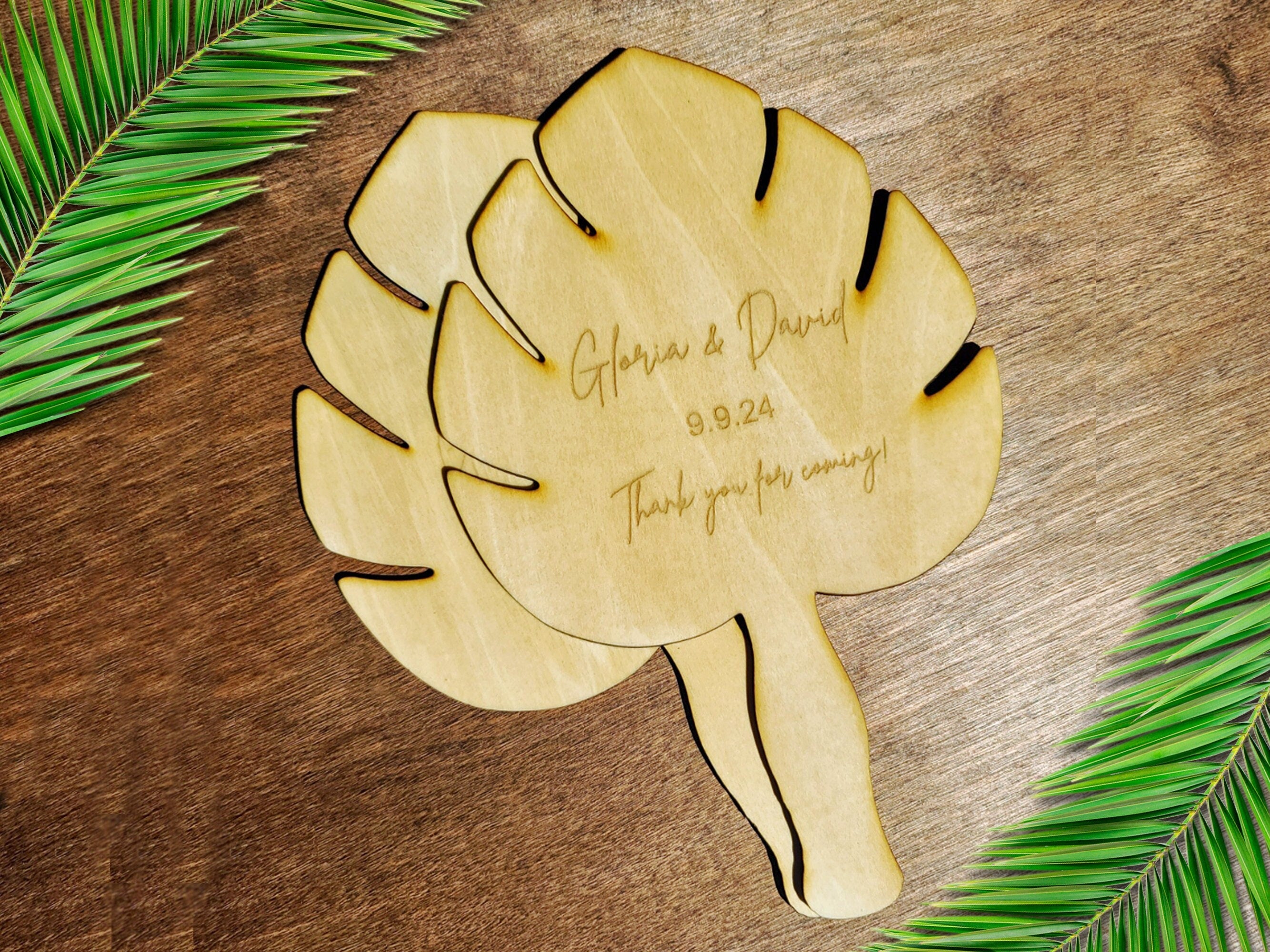 Wood Leaf Wedding Favors Personalized Set outlet of 150 Leaves