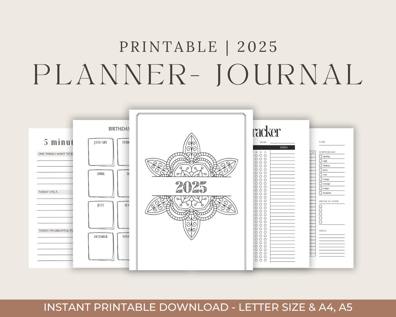 a printable planner with the text printable planner journal