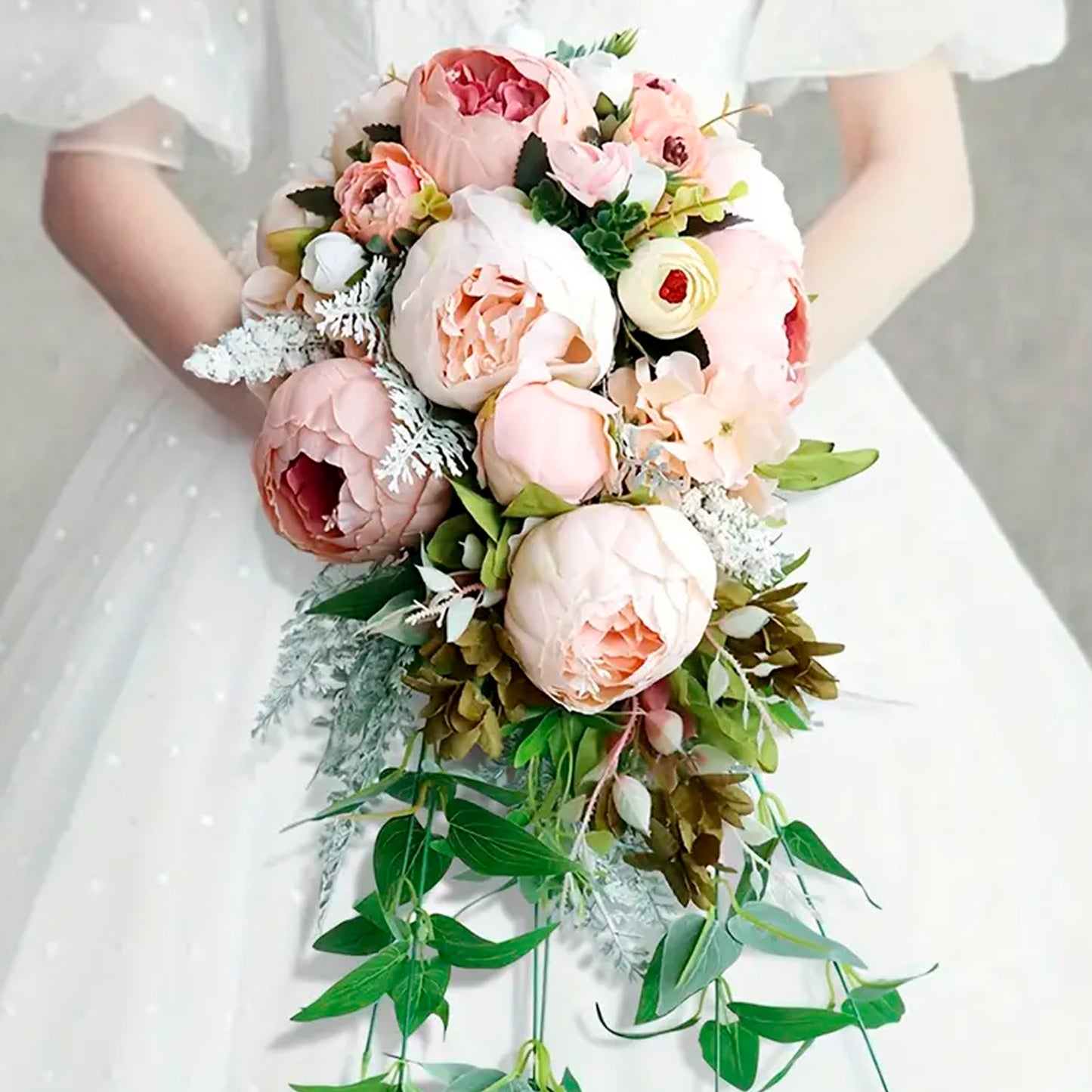 30-inch Romantic Peony & Eucalyptus Wedding Arch Bouquet