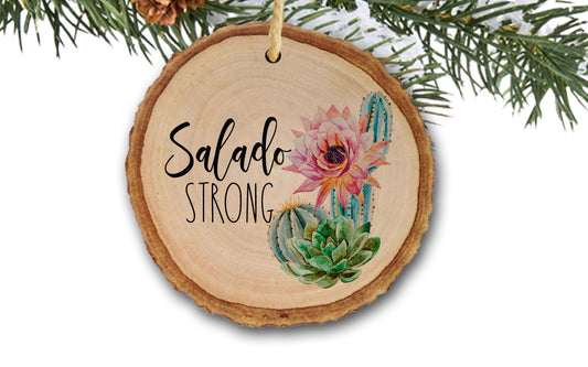 Cactus Blossom -  Salado Strong Tree Slice Keepsake ornament