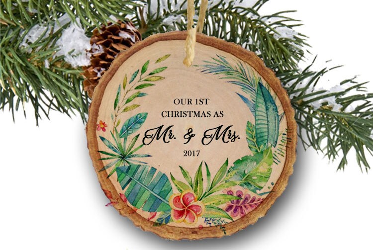 Our First Christmas as Mr & Mrs Christmas Gift Personalized Christmas Ornament Newlywed Ornament Wreath Ornament Wedding Ornament Gifts