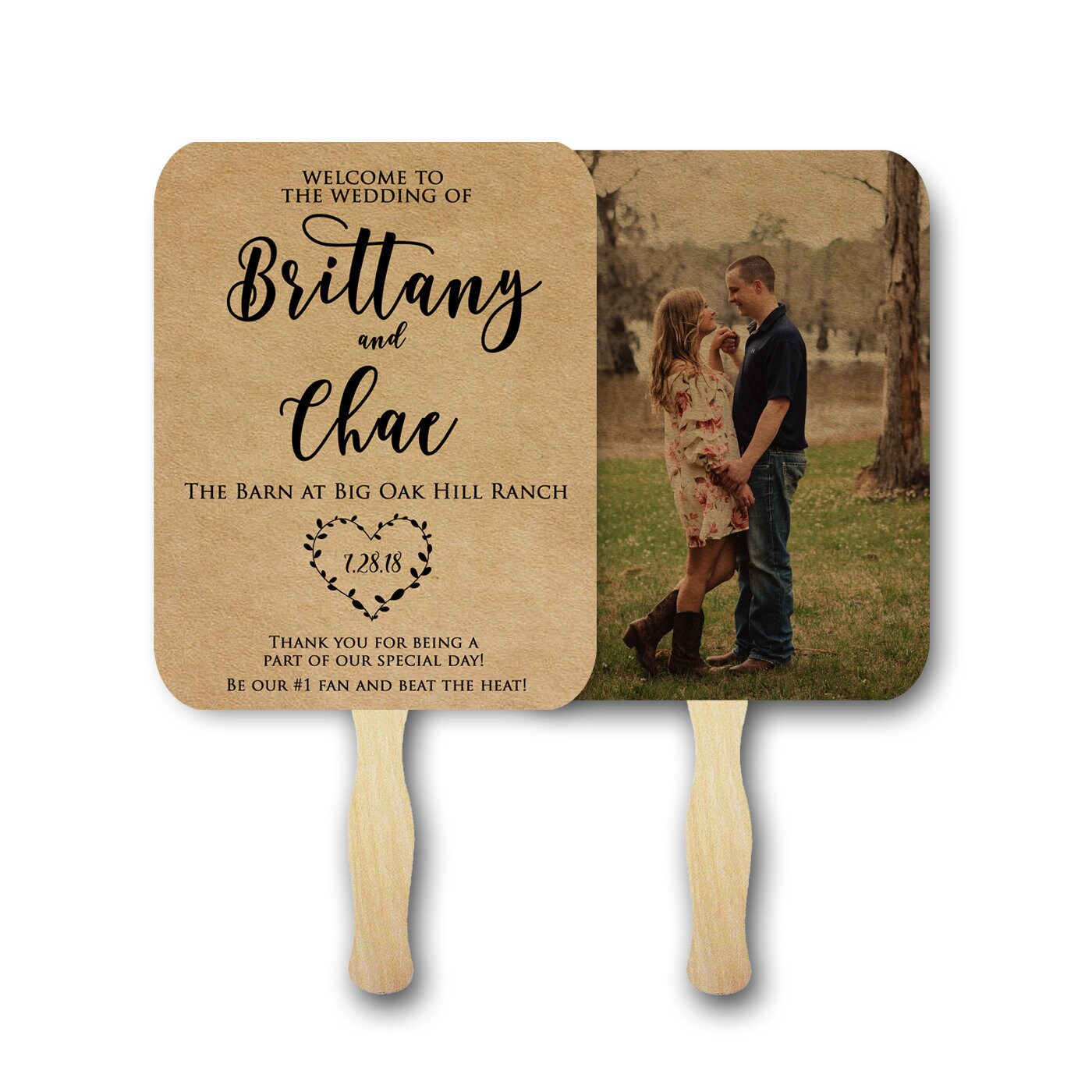 Kraft Wedding, Wedding fans, Wedding program fan assembled, wedding fan programs, rustic program, fans for wedding, wedding fans assembled