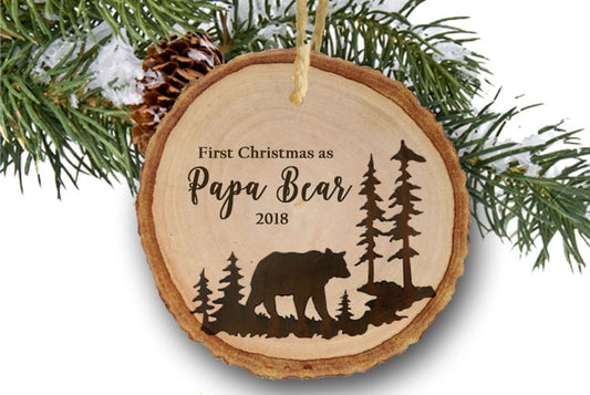 Papa Bear Ornament Christmas Ornament Woodland Ornament Papa Christmas Ornament New Daddy Ornament New Papa Ornament New Father Ornaments