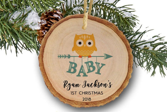 Personalized Christmas Ornament, Owl Ornament, Name Ornament, Baby Ornament, Ornament for Child, Personalized Ornament, New Baby Gift