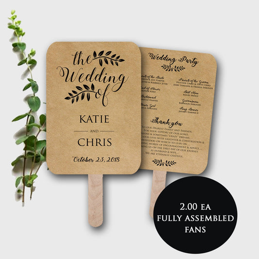 Wedding fan, Wedding fans, Rustic Program fans, wedding programs, rustic wedding fans, Vintage wedding, fan wedding program, assembled