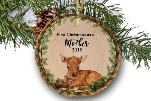 First Christmas as a Mommy Personalized Christmas Ornament New Mother Ornament Baby Deer Keepsake New Parents Ornament New Mother Gift