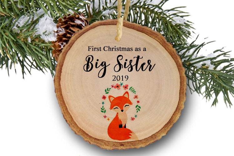 New Sister Brother Ornament Big Sister Ornament 2nd Second Child New Baby Sister Gift Going to Be a Big Sister Ornament Little Sister