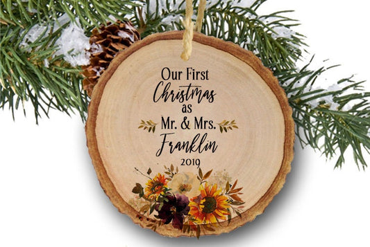 Personalized Wedding Gifts For Couple First Christmas Ornament Married Wedding Ornaments Christmas Ornament Year