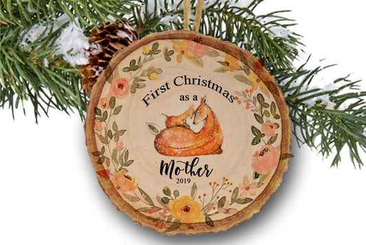 New mother, Christmas ornament, First Christmas, New Mother gift, new baby ornament, mother ornament, new mom ornament, wooden ornament