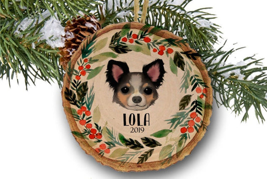 Custom Dog Ornament, Personalized Dog Christmas Ornament,Chihuahua, Chihuahua gift, Dog Lover gift, Wooden ornament