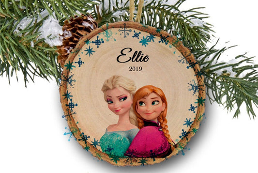 Elsa and Anna Ornament, Frozen Ornament, Elsa, Princess Ornament, Disney Ornament, Disney Christmas Ornament,Personalized Disney Ornament