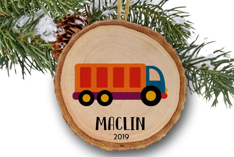 Truck Christmas ornament, Mack truck ornament,Christmas ornament,Personalized Christmas ornament,Custom ornament, wood slice