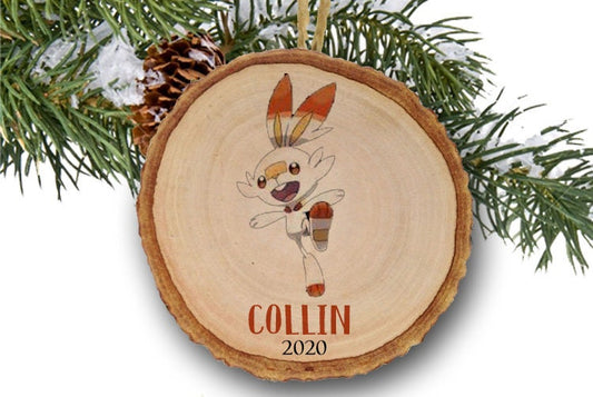 Personalized Christmas ornaments, Scorbunny, Name Ornament, Personalized Ornament, Toys