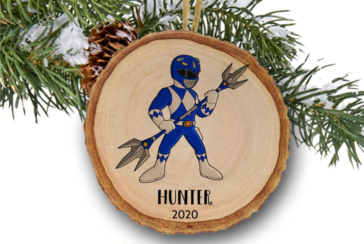 Personalized Christmas ornaments, Power Rangers,  Blue, Name Ornament, Personalized Name Ornament