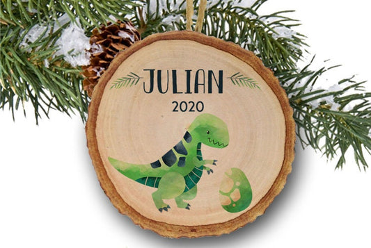 Childrens Dinosaur Christmas ornament, Baby Dinosaur, TRex Ornament, Christmas ornament, Personalized Christmas ornament, dinosaur Ornament