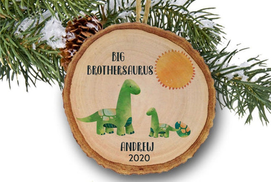 Personalized Christmas Ornament Personalized Keepsake Ornament Big Brothersaurus Personalized Christmas Ornament Cute Wooden ornament