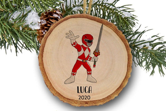 Personalized Christmas ornaments, Power Rangers, red, Name Ornament, Personalized Name Ornament