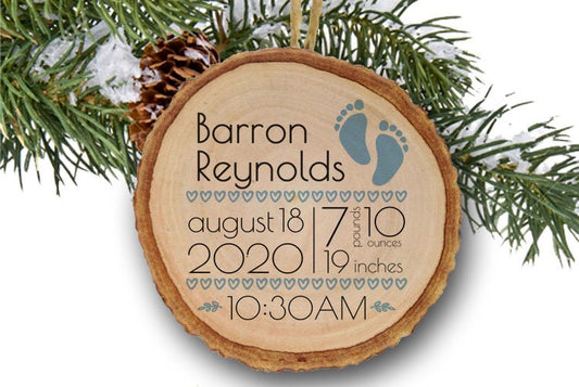 Personalized Birth Stats Ornament, Baby's First Christmas Ornament, First Christmas Ornament, Baby Birth Stats Ornament, Baby Name Ornament