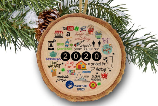 Covid 2020 Christmas Ornaments, 2020 A Year to Remember Christmas Ornaments, Christmas Ornaments, Quarantine Gift Ornaments, Wooden