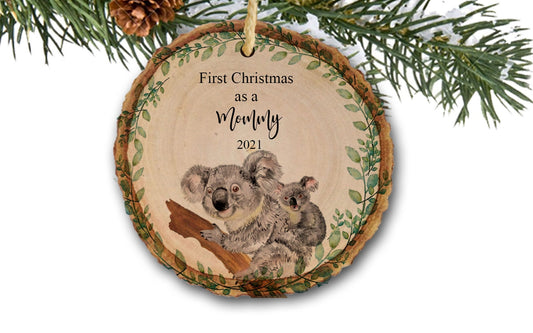 Koala Bear First Christmas as Mommy Ornament, First Christmas As Mommy, New Baby Gift, Holiday Baby Ornament