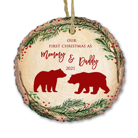 Our First Christmas as Mommy and Daddy Bears Christmas Tree Ornament Keepsake, Christmas Gift Ideas for New Mom and Dad