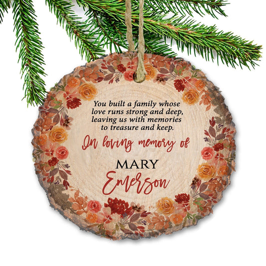 Personalized Memorial Ornament, Memorial Gift, Sympathy Gift, Memorial Ornament, In loving Memory Natural Wood slice ornament