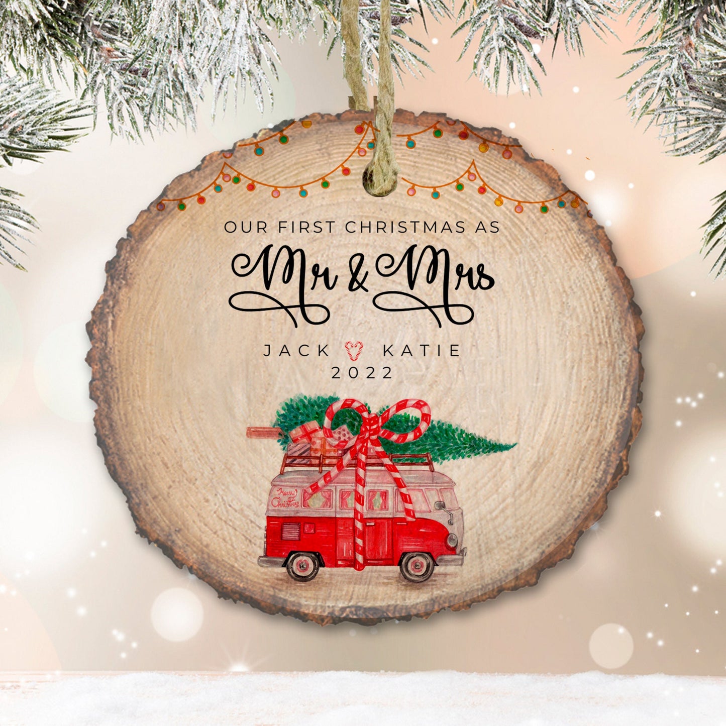 Our First Christmas married ornament 2022, just married, newlywed keepsake, Custom Wedding gift for couples