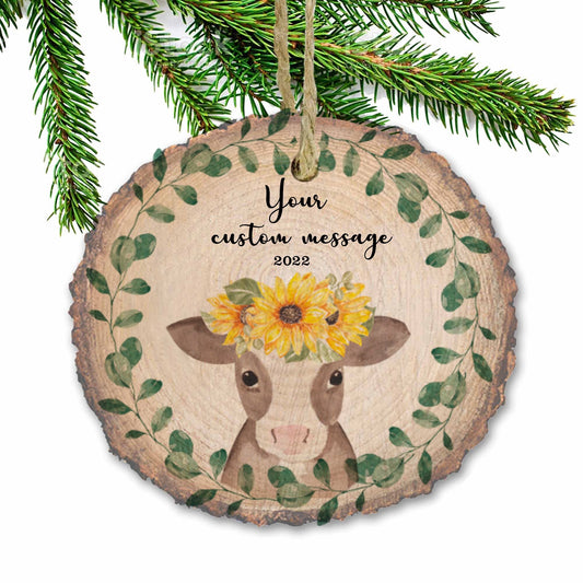 Cow Christmas ornament, Custom Christmas ornament, farmhouse, Handmade, Christmas wood ornament