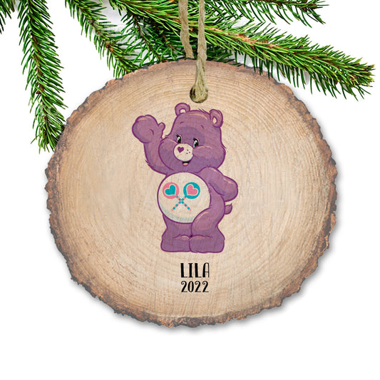 Care Bears Ornament, Share Bear, Baby's First Christmas, Christmas ornament, Custom ornament, Name ornament, Wooden ornament