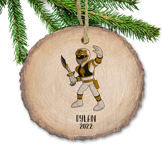 Personalized Christmas ornaments, Power Rangers, White, Name Ornament, Personalized Name Ornament