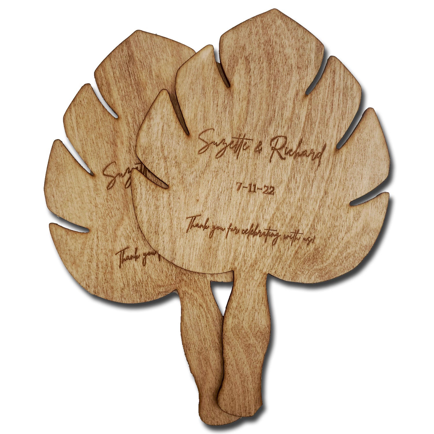 Engraved Wooden Wedding Fan